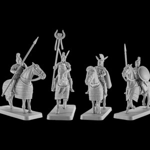 Set of 4 Carthage Carthaginian Mounted Command. 28 mm Miniatures