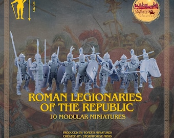 Roman Legionaries of The Republic Modular Miniatures. 28 mm Miniatures (Set of 10) Ideal for games like Hail Caesar and other wargames.