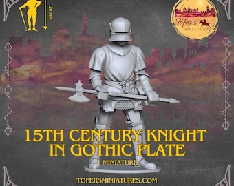 Late 15th Century Knight in Gothic Plate. 28 mm Miniatures