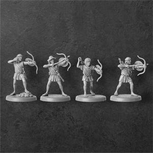Cretan Archers. 28 mm Miniatures (Set of 4) by V&V Miniatures