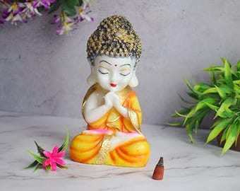 Figura de Buda bebé hecha a mano: decoración serena para el hogar, regalo de Diwali