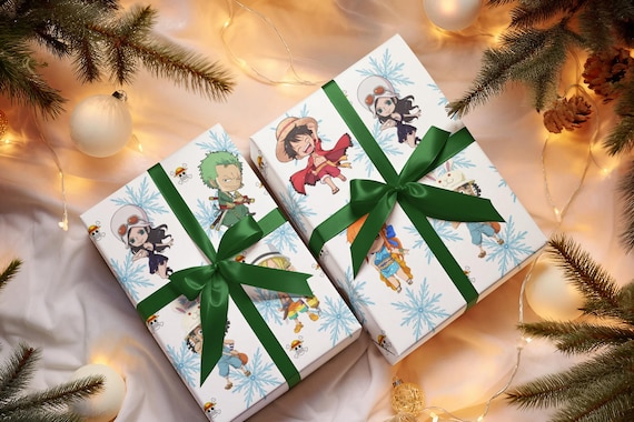 One Piece Chibi Edition Gift Wrap, Anime Wrapping Paper for Fans, Cute Pirate Design