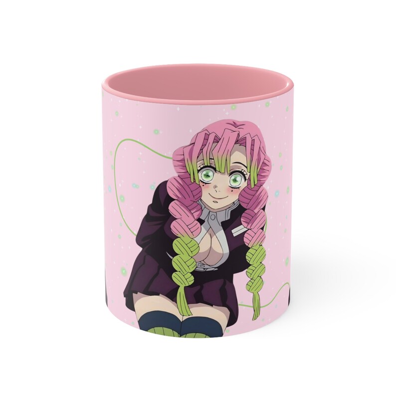 Mitsuri Mug, Pink Mug, Demon Slayer, Green mug, Lovely, Hashira Mug, Gift mug image 5