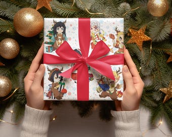 Chibi Demon Slayer Boy Edition Wrapping Paper, Anime Gift Wrap, Kimetsu no Yaiba, Anime wrapping paper, Chibi wrap, Otaku wrap, Demon Slayer