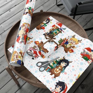 Chibi Demon Slayer Boy Edition Wrapping Paper, Anime Gift Wrap, Kimetsu no Yaiba, Anime wrapping paper, Chibi wrap, Otaku wrap, Demon Slayer image 4
