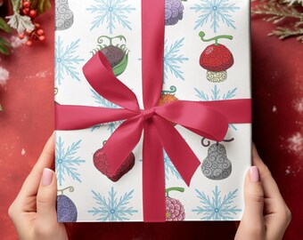 Devil Fruits One Piece Wrapping Paper, Anime Gift Wrap, Holiday Paper, Otaku & Kawaii Gift Wrap, Anime Wrapping Paper