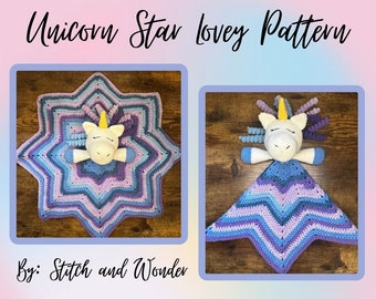 Unicorn Star Lovey Pattern