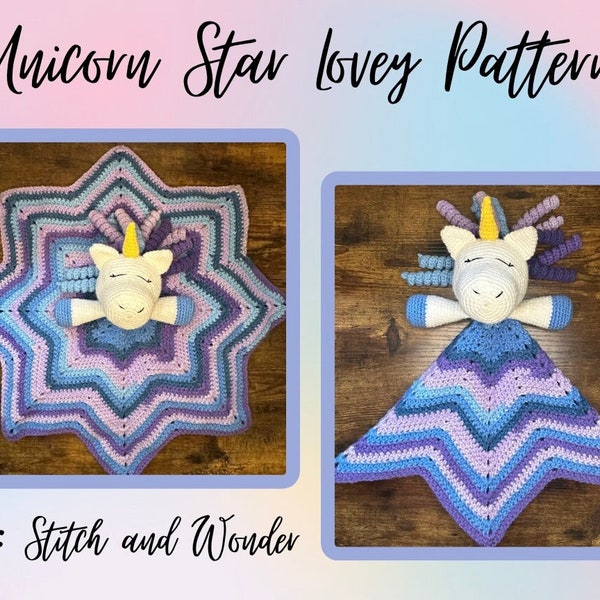 Unicorn Star Lovey Pattern
