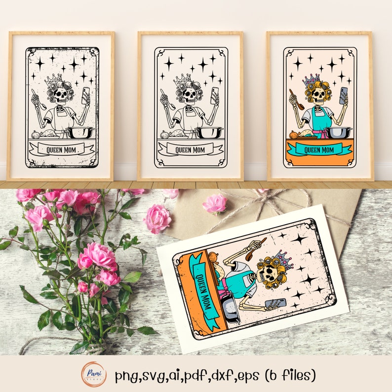 Queen Mom Tarot Card Digital Download - Multitasking Skeleton Mother ...