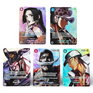 Set of 5 Handmade Textured & Holographic One Piece TCG SP Cards | OPTCG English Proxies, OP04 Anime Trading Cards Proxy