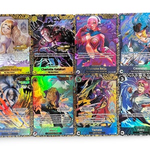 Lot de 8 cartes personnalisées TEXTURED & Holo One Piece OP TCG Championship Flagship Treasure Cup - proxy anglais !
