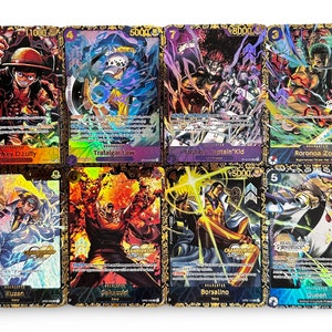 Lot de 8 cartes personnalisées TEXTURED & Holo One Piece OP TCG Championship Flagship Treasure Cup - Proxy anglais !