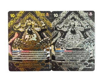 Tarjetas holográficas Marshall D Teach Proxy hechas a mano, One Piece TCG (juego de 2)
