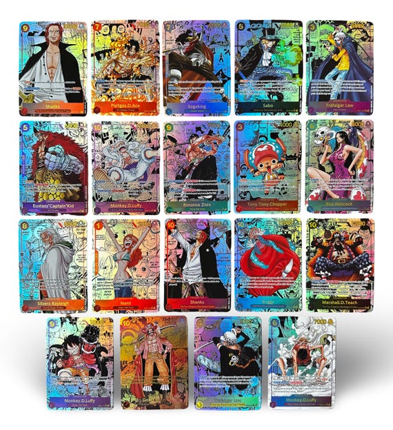Set of 10 Custom TEXTURED & Holo One Piece OP TCG Manga Panel Cards - English Proxy!