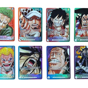 Holographic Textured One Piece Leader Cards – English Proxy Set