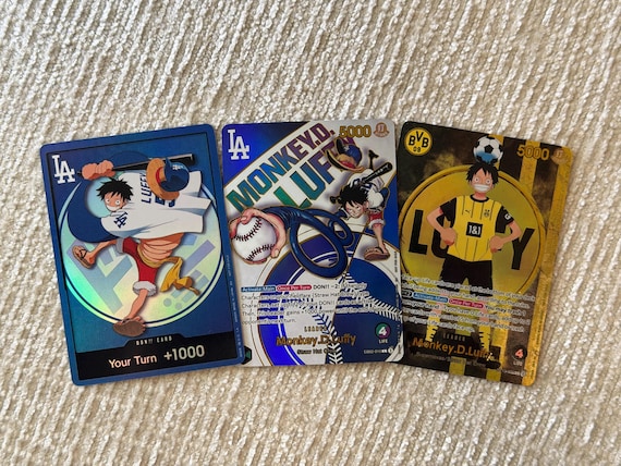 Luffy Dodgers & BVB Sports Cards | Textured Foil Custom Proxy TCG