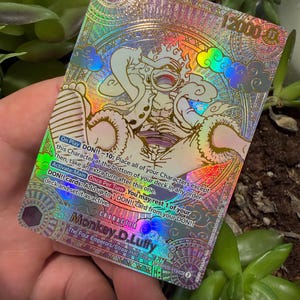 Gold Monkey D Luffy Limited Handmade Textured & Holographic One Piece TCG SP Cards | OPTCG English Proxies, OP05 Anime Trading Cards Proxy