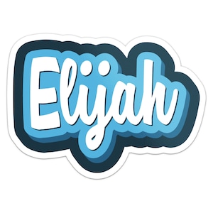 Cartoon Elijah Name Sticker Car Bumper Decal