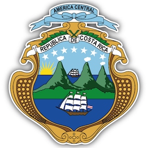 Costa Rica Coat Of Arms Car Bumper Sticker Decal