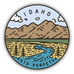 Decalcomania dell'autoadesivo del vinile dell'annata retro dello stato degli Stati Uniti dell'Idaho