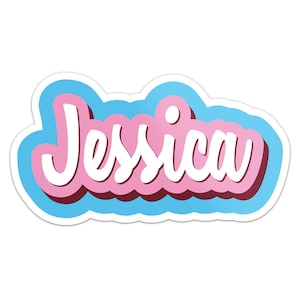 Adesivo com nome de Jessica dos desenhos animados e decalque para para-choque de carro