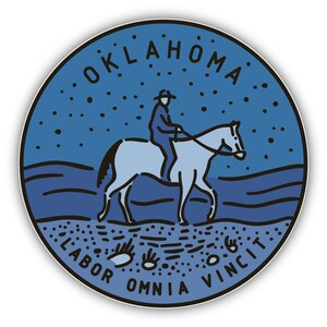 Decalcomania dell'autoadesivo del vinile dell'annata retro dello stato degli Stati Uniti dell'Oklahoma