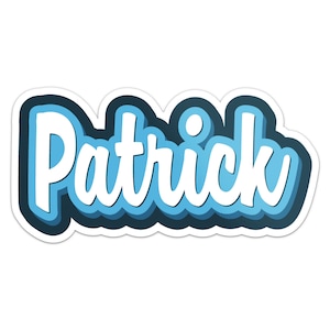 Cartoon Patrick Name Sticker Car Bumper Decal