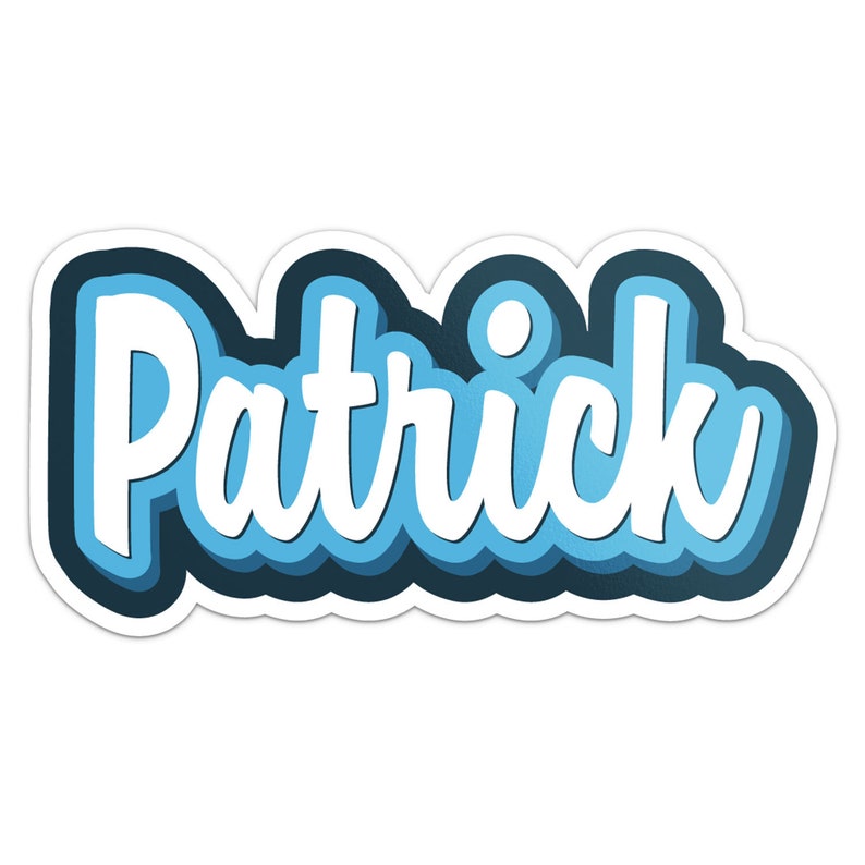 Cartoon Patrick Name Sticker Car Bumper Decal image 1