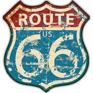 Route 66 Road Vintage USA Emblem Car Bumper Sticker Decal