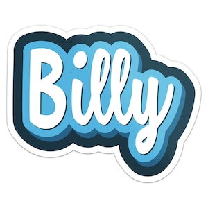 Cartoon Billy Name Sticker Car Bumper Decal