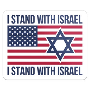 Io sto con Israele, Stati Uniti americani e bandiera israeliana, supporto, adesivo in vinile, decalcomania per paraurti per auto