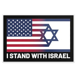 Io sto con Israele, Stati Uniti americani e bandiera israeliana, supporto, adesivo in vinile, decalcomania per paraurti per auto