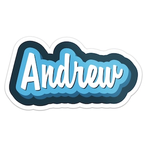 Cartoon Andrew Name Sticker Car Bumper Decal