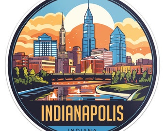 Indianapolis City Sticker Car Bumper Decal