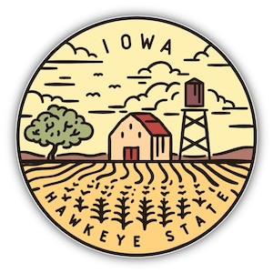 Iowa USA State Retro Vintage Vinyl Sticker Decal
