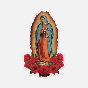 Sticker pour voiture Vierge Marie roses DeAngelo Virgen De Guadalupe