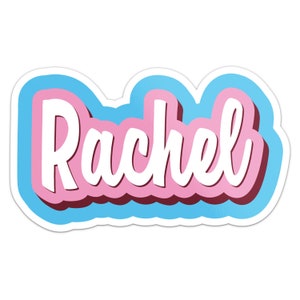 Cartoon Rachel Name Sticker Car Bumper Decal
