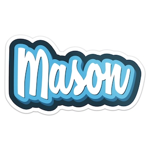 Cartoon Mason Name Sticker Car Bumper Decal