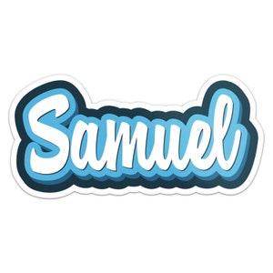 Decalque de para-choque de carro com nome de Samuel de desenho animado