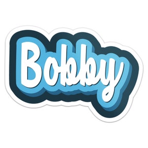 Cartoon Bobby Name Sticker Car Bumper Decal