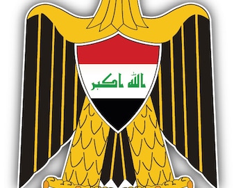 Iraq Coat Of Arms Car Bumper Sticker Decal