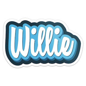 Cartoon Willie Name Sticker Car Bumper Decal