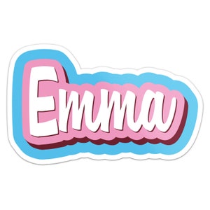 Cartoon Emma Name Sticker Car Bumper Decal