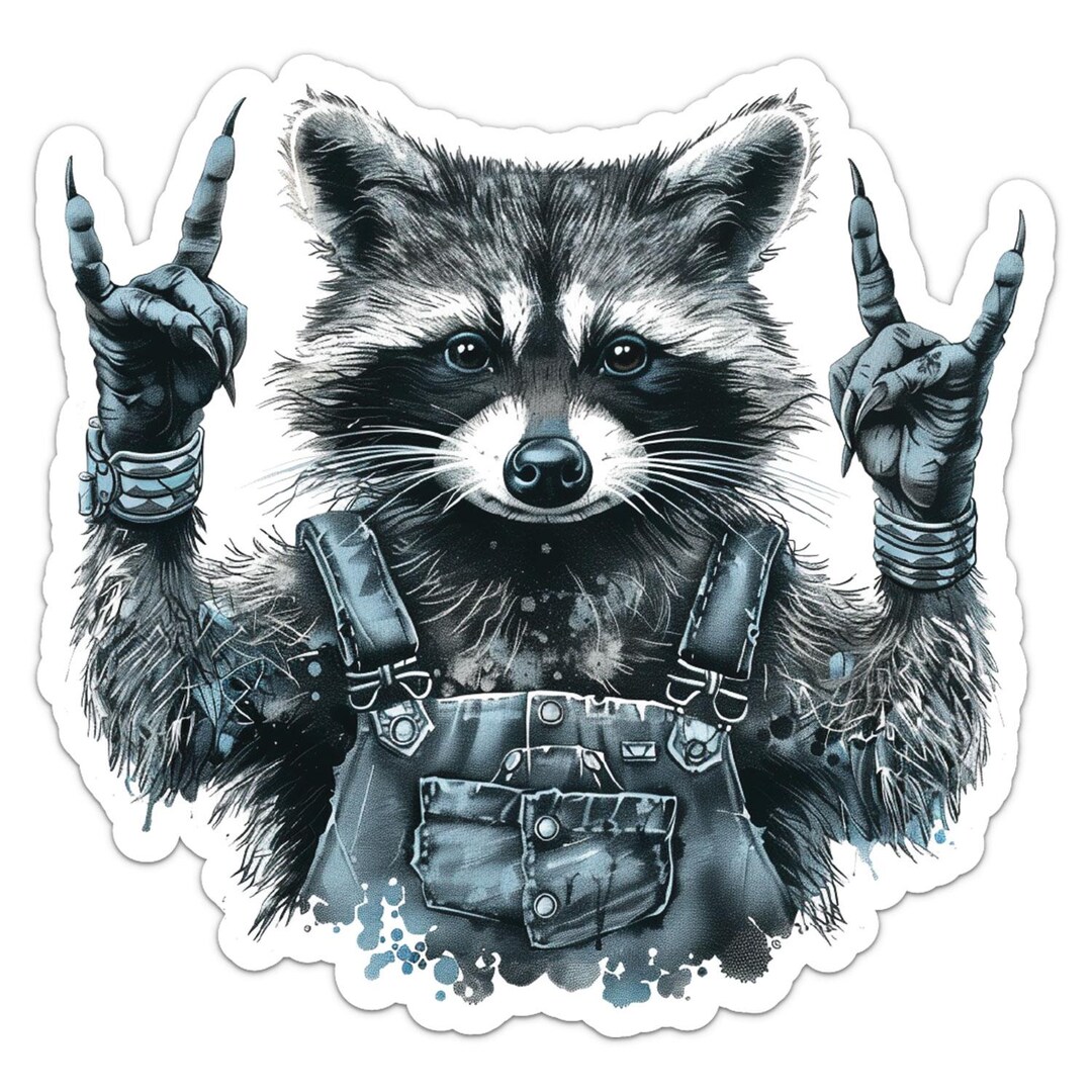 Rocking R Decal Rocking Raccoon Car Bumper Sticker Decal - Etsy