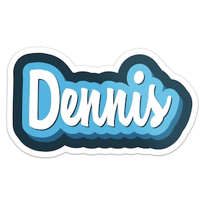 Cartoon Dennis Name Sticker Car Bumper Decal