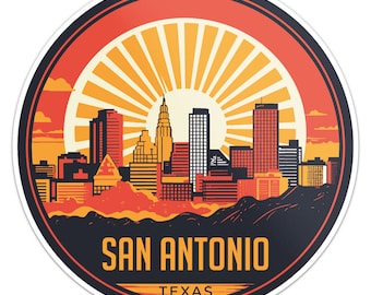 San Antonio City Sticker Car Bumper Decal