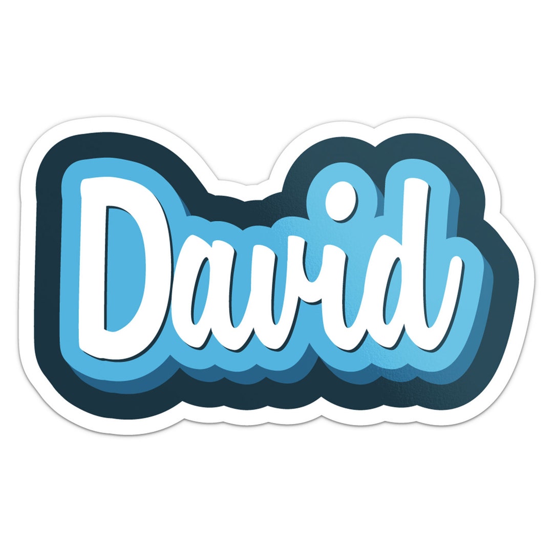 Name David Cartoon David Name Sticker Car Bumper Decal - Etsy