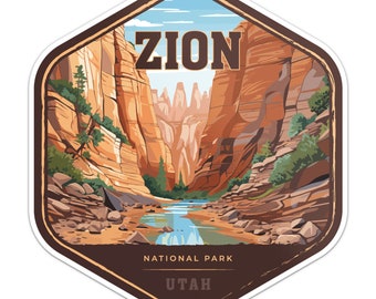 Zion National Park Sticker Car Bumper Decal