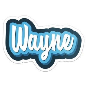Cartoon Wayne Name Sticker Car Bumper Decal