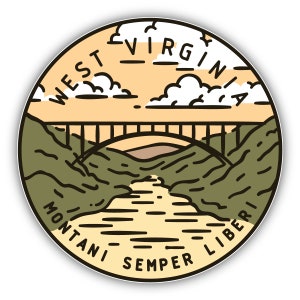 Decalcomania dell'autoadesivo del vinile dell'annata retro dello stato degli Stati Uniti del West Virginia
